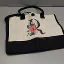 Initial Canvas Tote Bag, Personalized Birthday Gifts for Women Mom Friends Teachers, Monogrammed Tote Bags Suitable for Mother's Day Wedding Beach (Letter R)