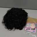 Breathable Permanent Tight Curly Human Hair Topper With Bangs - Seamless Fluffy Short Clip-in Pieces for Women With Thinning Hair, Cover Grey, Add Volume (Black, Short)