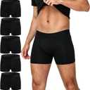 BATTEWA Incontinence for Men Washable, Leak Proof Underwear Briefs,Wide Band Boxer Brief Front Absorbency Area for Bladder Leak 50ml (5 Pack,Medium,Black) 
