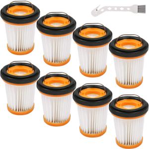 8 Pack WV201 Vacuum Filters Replacement for Shark Wandvac ION W1 S87 Cordless Handheld Vacuum WV200, WV201, WV205, WV220 Handheld Vacuum, 8 Pack Vacuum Filters, Compare to Part # XHFWV200
