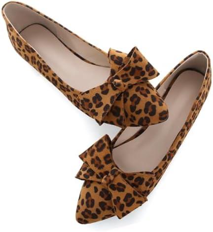 Stunner Womens Flats Fashion Pointed Toe Bowknot Ballet Flats Cute Slip On Dress Flats Comfortable Party Wedding Flats, Size 44