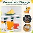 Mumufy 3 Set Plastic Drink Dispensers for Parties Beverage Dispenser for Fridge with Spigot Iced Juice Lemonade Container with Labels and Pens Summer Party Supplies(1.2 Gallon,Green)