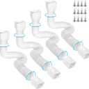 Gutterlix 4 Pack Flexible Gutter Downspout Extensions Extendable from 21" to 67", Downspout Extender Comes with Adapters, Thickened Down spout Drain Extension for Rainwater Drainage (White)