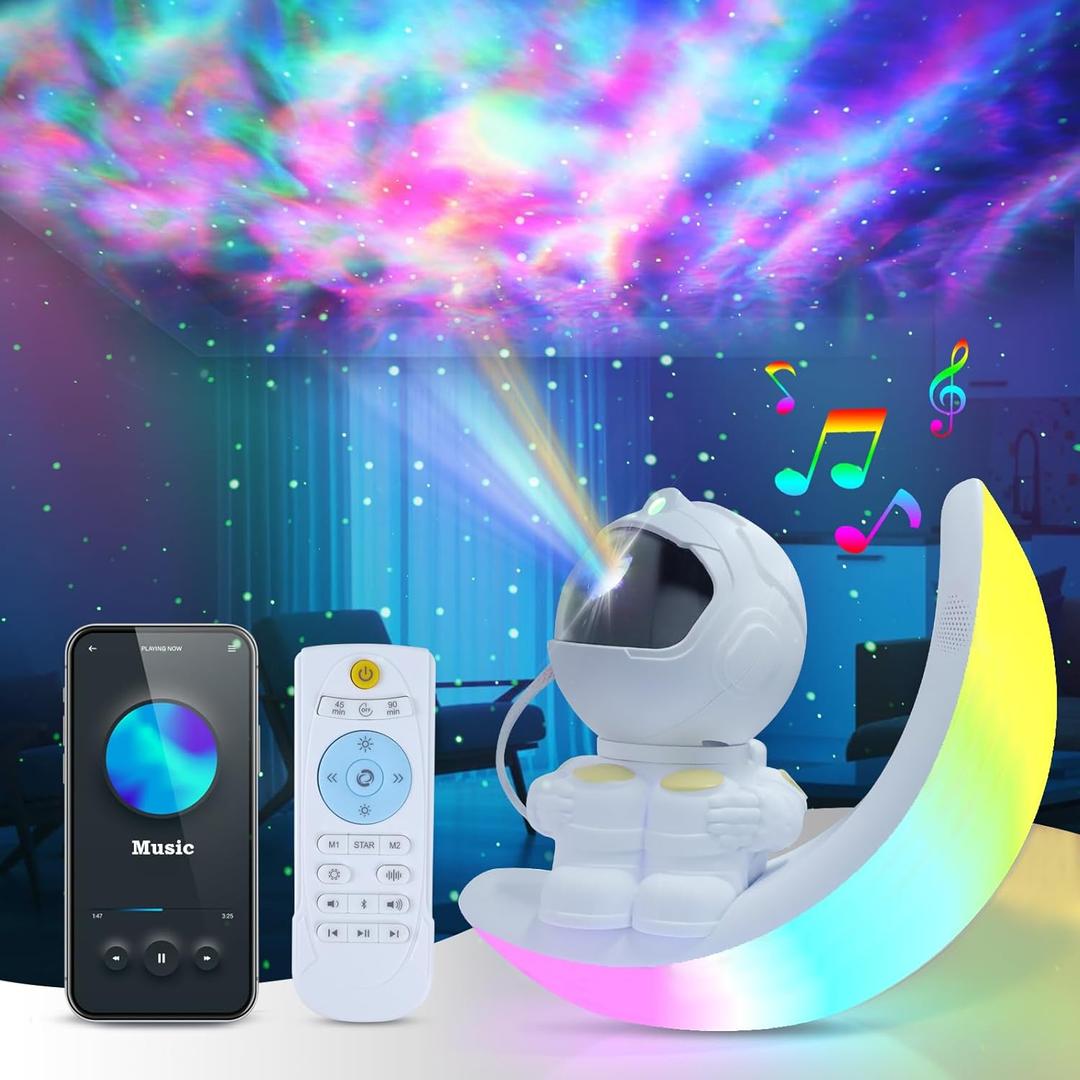 Astronaut Galaxy Projector - ASTRAEA Star Projector with Built-in Speaker, LED Night Light for Kids Bedroom with Timer and Remote, Home Room Dcor, Best Gifts for Children, Teens, Christmas, Birthday