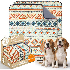 LOOBANI Washable Pee Pads for Dogs, 2 Pack Reusable Puppy Pads Waterproof 36"x41", Super Absorbent Whelping Pad, Leak-Proof & Non-Slip Dog Training Pads for Floor, Playpen
