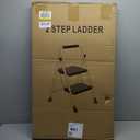 2 Step Ladder, Protable Steel Folding Stool with Wide Anti-Slip Pedal, 500lbs Sturdy Steel Ladder, Black