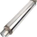 2.5" Inlet/Outlet Exhaust Muffler 2 1/2" Resonator Muffler 3.5" Round 18" Body Length 22" Overall Length Stainless Moderate Sound Universal Exhaust Resonator