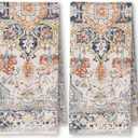 Vintage Boho Floral Kitchen Towels Set of 2, Oriental Traditional Dish Tea Towels for Kitchen Decor, Retro Floral Decorative Hand Towels for Bathroom Decor, 16x24 Inches