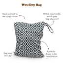 Mama Koala 2 Pack Wet Dry Bags on the Go, Swimming Pool, Beach, in Gym, Fitness Center, Natatorium, Polyester Waterproof Diaper Bag with 2 Pockets, Portable, Reusable, Machine Washable-12in/16in-019