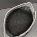 Zopeal Cat Basket Storage Woven Organizer with Ears Christmas Decorative Pet Toy Cute Cotton Rope Basket for Gift Cat Dog Toy Bin Nursery Room(8.3 x 4.7 Inch,White, Light Gray and Gray)