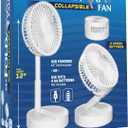 Bell+Howell MY FOLDAWAY FAN Rechargeable Fan Collapsible Fan Ultra Lightweight Portable Compact Extendable to 12" High with 2 Speed Modes As Seen On TV