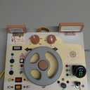 Joyreal Montessori Toddler Busy Board - Montessori Toys for 1 2 3 Years Old, Wooden Sensory Board with LED Lights, Steering Wheel, Music Player, Travel Toys for 1+ Year Old Boy & Girl Birthday Gift