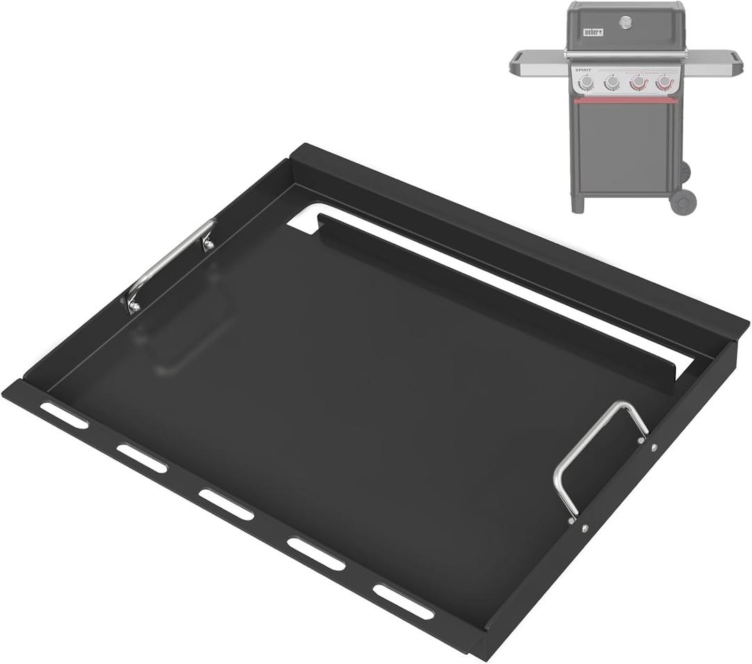 6787 Full Size Griddle Insert with Handles for Weber Spirit 400 Series (2025 Models) and Weber Spirit 300(20162024), Flat Top Grill Replacement for E425 S425 E435 EP425 EP435 E310 E320, Carbon Steel