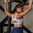 RUNNING GIRL High Impact Sports Bras for Women,Racerback Running Bra Workout Crop Tank Tops Longline Sports Bra Push up (Gray, M)