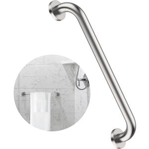16 Inch Shower Grab Bar Satin Brushed Nickel, ZUEXT Stainless Steel Safety Grab Bar Handle, Bathroom Balance Bar, Safety Hand Rail Support - Handicap, Elderly, Injury, Senior Assist Bath Handle