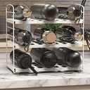 Simple Houseware Water Bottle and Travel Mug Cabinet Adjustable Storage Rack Organizer, White