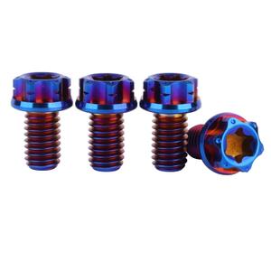 Titanium Flange Head Bolt M6x10 15 20mm T30 Torx Screw Pack of 4 (Burnt Blue, M6x10mm)