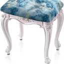 Flashideas Blue Marble Print Bar Stool Covers Stool Covers Rectangle 2 Pack Stretch Rectangle Bar Stool Covers Jacquard Chair Seat Slipcover Vanity Stool Cover Saddle Bar Stool Slipcover