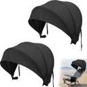 DaisyInner 2 Pcs Beach Chair Umbrella Canopy Extra Large Foldable Chair Sun Shade with Adjustable Clamp for Beach Camping Fishing Lounge Outdoor (Black)