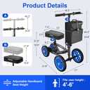 Succu All Terrain Knee Scooter for Adults for Foot Injuries, 11" PU Wheels,  Shiny Blue
