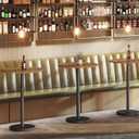 YATINEY Bar Table, Round Bar Table Set of 2, Counter Height Table, Pub Cocktail Table, Metal Frame, for Bistro, Dining Room, Living Room, Terrace, Rustic Brown and Black BT05L2BRY1
