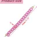 Removable Handbag Chain Straps Acrylic Purse Chain Fishbone Shape Resin Bag Handle Replacement for Shoulder Bag Crossbody Bag, with Double Buckles (Dark Pink, 45cm/17.72")