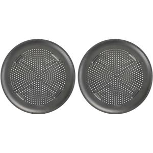 GoodCook AirPerfect Nonstick 16 Pizza Pan - Set of 2 - Pizza Trays for Oven, Perforated Round Pizza Pan, Carbon Steel Baking Pan, Homemade, Frozen & Leftover Slices (Gray)