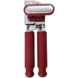 KitchenAid Classic Multifunction Can Opener and Bottle Opener Easy to Use, Razor Sharp Stainless Steel Cutting Wheel, Soft Ergonomic Handles, Soft Red, 8.34-Inch