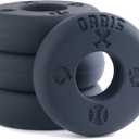 Orbis Bat Grip Choke Up Rings with Baseball Icons, 4 Pack, Bat Knob Stacker for Youth Baseball, Softball and Tee Ball, Improve Grip and Reduce Sting (Black)