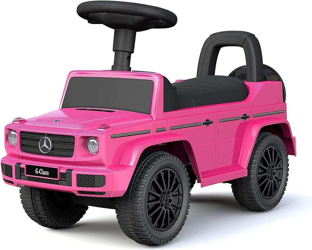 Best Ride On Cars Mercedes G-Wagon Push Car Pink - Lights & Horn - Ages 1-3, Large