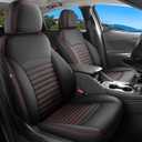 Huidasource 2016-2025 Malibu Seat Covers Front & Rear Fullset, Full Coverage Custom Fit Seat Cover for Chevy Malibu L, LS, LT, Premier 2016-2025, Breathable Malibu Seat Protector(Full Set/Black&Red)