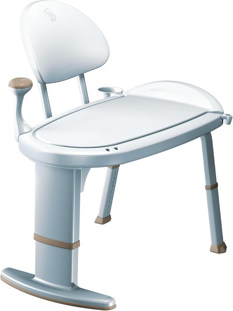 Moen Home Care Bath Safety Tub Transfer Bench, Shower Chair for Elderly and Disable with Adjustable Height, Handicap Accessories for Daily Living, DN7110
