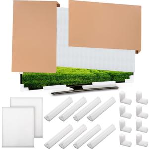 Feifeiya 2 Sets TV Boxes for Moving 65 Inch Foam Mirror Box Set Picture Moving Include 2 Large Case and 2 Foam Flat Screen TV Cover and 16 Corner Edge Protectors
