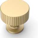 Asidrama 10 Pack Brushed Gold Kitchen Cabinet Knobs Drawer Cabinet Hardware Zinc Knobs for Dresser Drawers (Single Hole Knob)