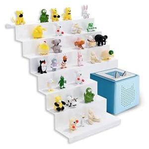 Shelf for Tonie Applied to IKEA KALLAX–Magnetic Storage Organizer Holds 50+ Figures & Box from Toniebox| White Kids'Shelf with Secure Magnetic Hold & Side Cut-Out | Perfect for Kids