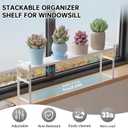 1pcs Small Narrow Tall Shelf for Windowsill Kitchen Organizer Window Sill Plant Shelf Stackable Shelves Bathroom Sill Thin Shelves for Narrow Spaces Counter Top Racks (White)