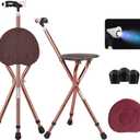 Heavy Duty Folding Cane with Seat Upgraded Tripod Design Walking Stick for Seniors Adjustable Height (32"-36") & Seat (18"-22") Portable Chair Cane for Travel Shopping Outdoor Supports up to 400 LBS