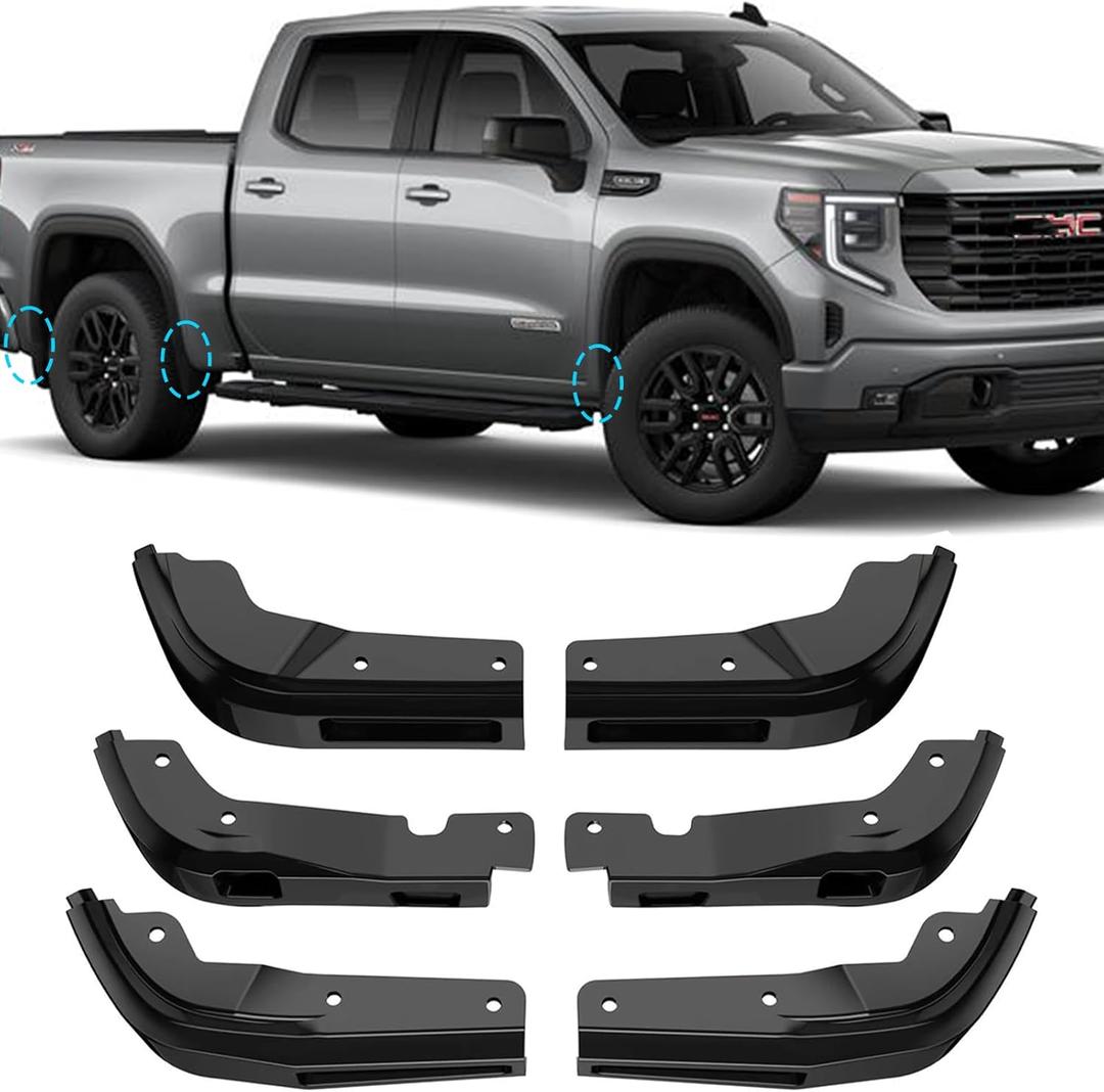 Mud Flap Delete Compatible with GMC Sierra 1500 2019-2025, Front & Rear Mud Flap