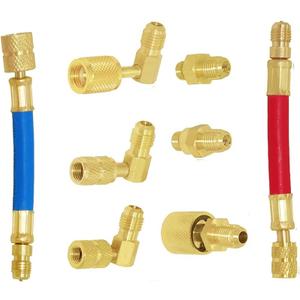 Joywayus 8pcs Universal R134A R12 A/C Car Air Condition Refrigeration Connector Adapter Hoses AC CT-138 Set Kit
