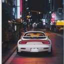 KTIMIPE White Modified Jdm Car Rx7 Night Poster Canvas Wall Art Decor for Bedroom Living Room Office Bathroom Home Pictures Print Wall Decor 12x18inch(30x45cm)
