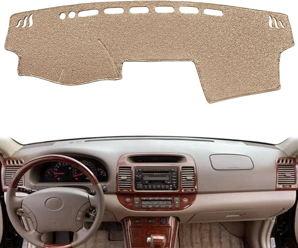 Dash Cover Mat Custom Fit for Toyota Camry 2002 2003 2004 2005 2006 with Cutout for Sensors and Dash Speakers, Dashboard Cover Pad Carpet(02-06 Beige) J40