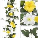 Petunias Artificial Flower Vines Garland for Outdoor Wedding Garden Indoor Home Decor 5.7ft Silk UV Resistant Realistic Hanging Vines Glory Flowers with Wire(Yellow)
