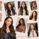 Vigorous Clip in Hair Extensions Black&Dark mix light brown Hair Extensions Clip ins 4PCS Thick Synthetic Wavy hair for Women