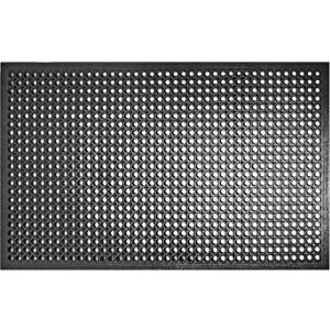 New Star Foodservice 533517 Commercial Grade Grease Resistant Anti-Fatigue Rubber Floor Mat, 36" x 60", Black