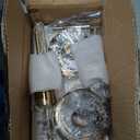 Crystal Battery Operated Wall Sconces Set of 2, Gold Rechargeable Wireless Wall Sconce Lights with Crystal Lampshade, 12 RGB and 3CCT Dimmable Wall Lamps with Remote for Bedroom Living Room Hallway