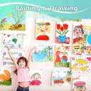 Vanhench 24"x1500"(125') White Wrapping Paper, White Easel Painting Drawing Paper Roll Kids Art Supplies, Chart Poster Bulletin Board Paper Floor Covering Crafts Gift Wrap Paper 80GSM 55LB