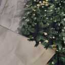 MEHOFOND Winter Wonderland Christmas Tree Backdrop, Snowy Forest Background Glitter Bokeh, Holiday Photo Booth & Newborn Kids Portrait Backdrop for Xmas Party Baby Shower Decorations 6x8ft