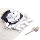 25Pcs Pacifier Clips Holders Suspender Mitten Binky Clip for DIY Dummy Chain Baby Blankets Bib Holder Suit for 20mm Ribbon (White)