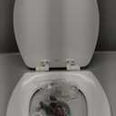 Mayfair Linden Slow Close Toilet Seat, Non Slip Heavy Duty Wood, Easy Install, Elongated, White