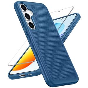 FNTCASE for Samsung Galaxy S25 Case: Dual Layer Heavy Duty Cell Phone Protective Cover Shockproof Rugged with Non-Slip Textured - Military Drop Protection Bumper Tough - 2025, 6.2 inch (Blue)